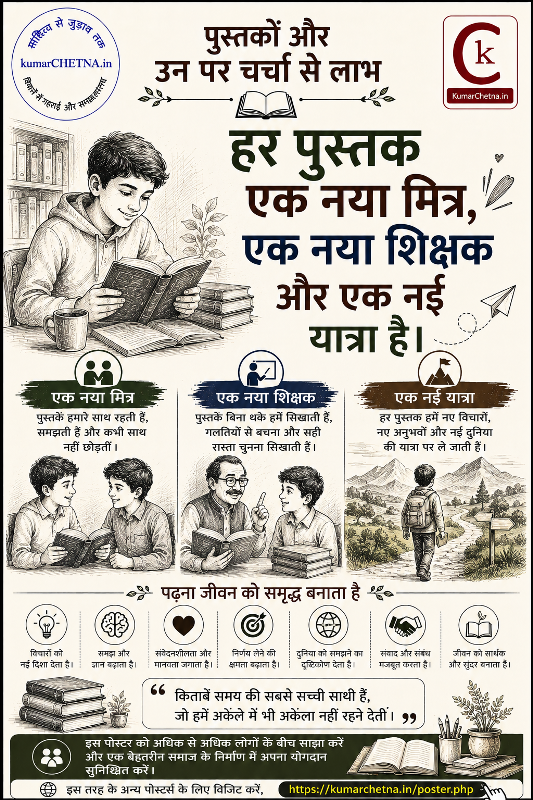 साहित्यिक पुस्तकें पढ़ने की संस्कृति पोस्टर - 006