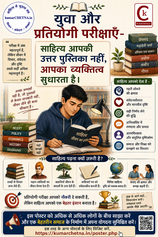 साहित्यिक पुस्तकें और प्रतियोगी युवा, पोस्टर - 002